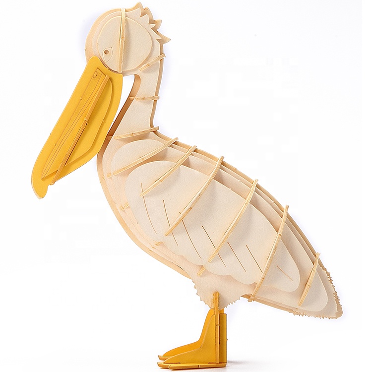 Hot diy toy pelican design 3d paper puzzles animal