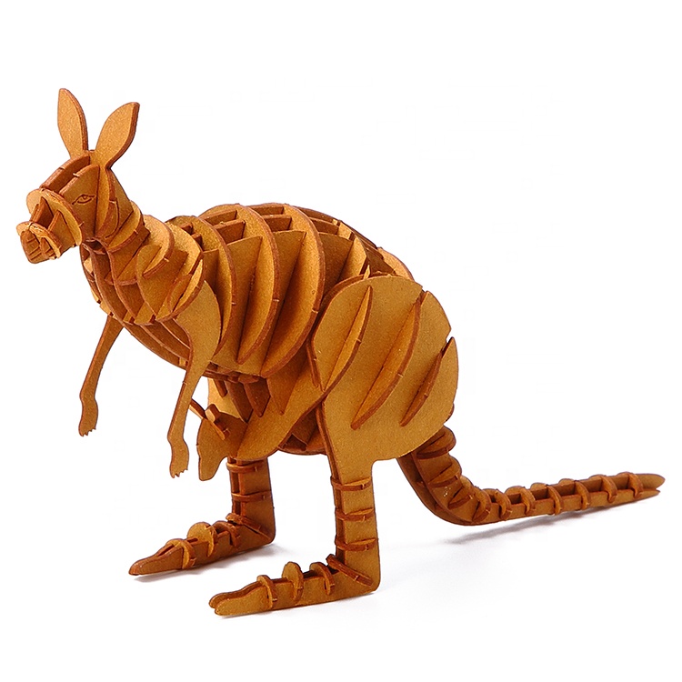 3D Kangaroo Animal Craft Kit Paper Craft Arts and Crafts 3D Puzzles for Kids Education Supplies