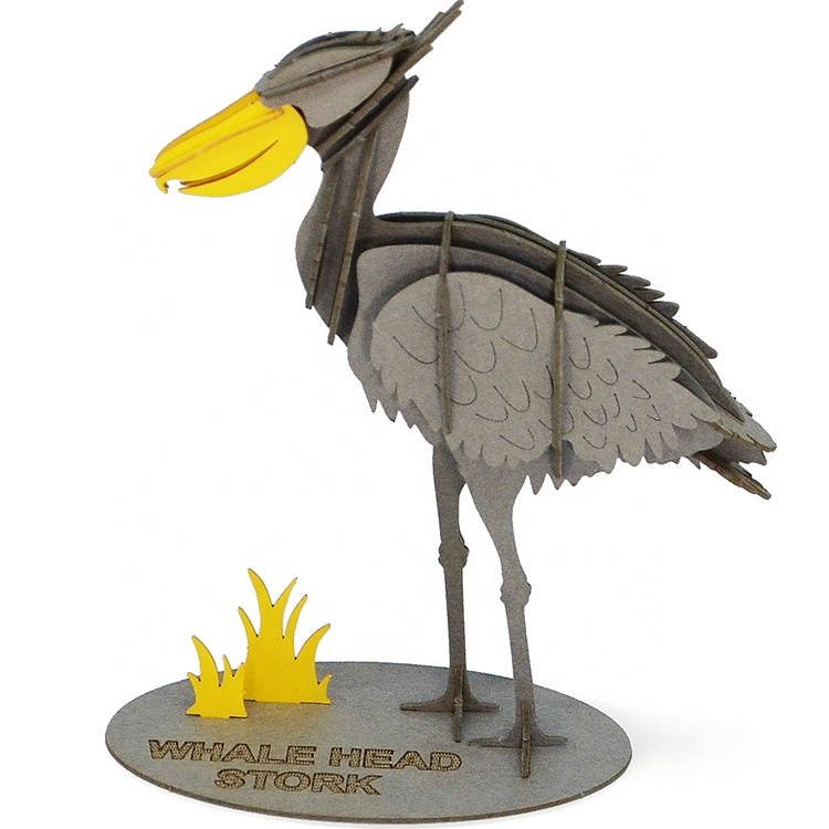 3D Shoebill stork DIY Papercraft kit Bird Animal Jigsaw Game Assembly Puzzle Craft Kits Toy