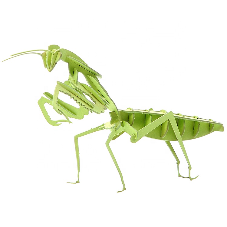 DIY Papercrafts Assemble Insect Model Kit Jigsaw Puzzle figures 3D realistic paper insect model bugs toy-Mantis for Kids&Adult