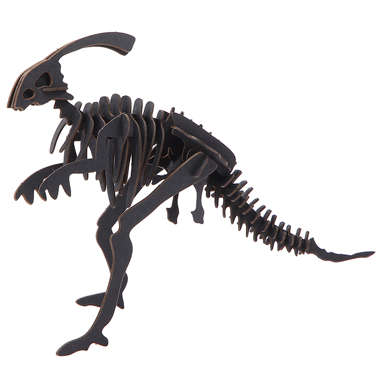 3D Parasaurolophus Dinosaur Skeleton Puzzle Assembly DIY Simulation Paper Craft Kit Model Toy for Kids and Adults
