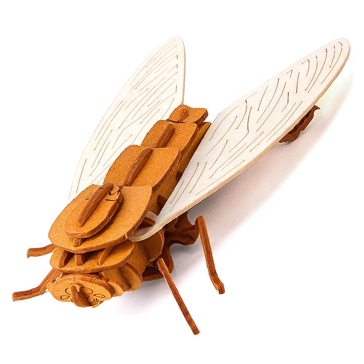 Wholesale cardboard insect model toy 3d cicada puzzle paper model for child