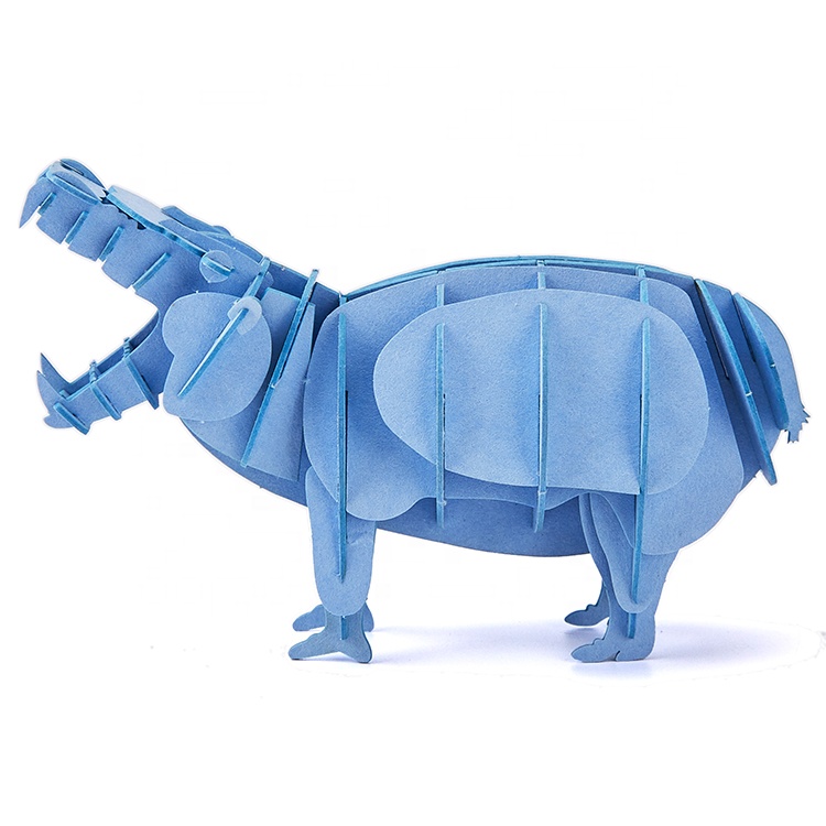 Latest DIY educational 3d hippo animal challenge educational stress relief toy puzzle animal world