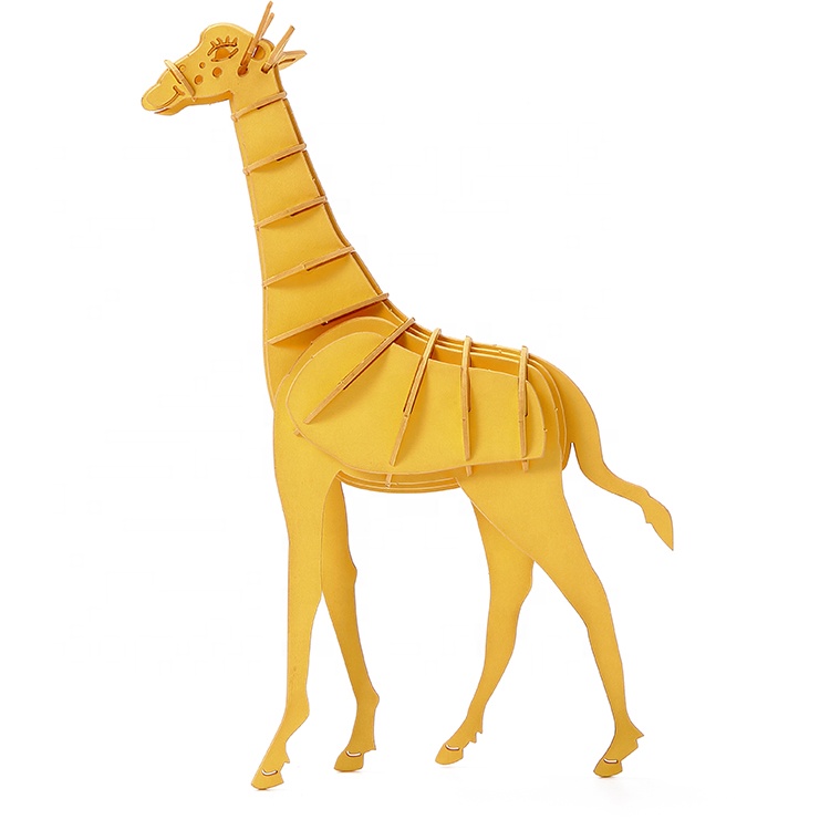 Educational toys giraffe model 3D animal paper puzzle for children