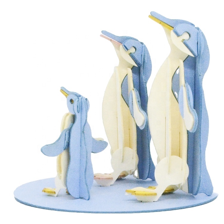 3D penguin toys penguin family combination kit animal paper puzzle model craft kit