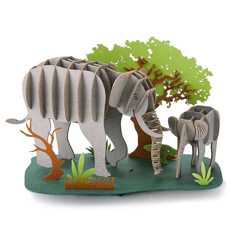 Paper Craft DIY 3D  Scene Puzzle Animal Puzzles For Kids Adults
