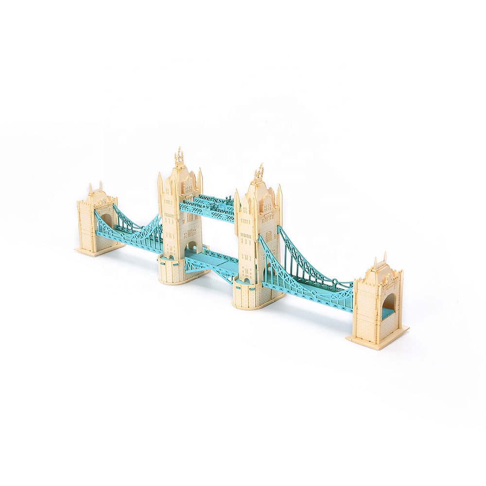 CUPUZ 3D Tower Bridge of London-England Puzzle Assembly Papercraft Set DIY Toys, City Architecture DIY Building Blocks