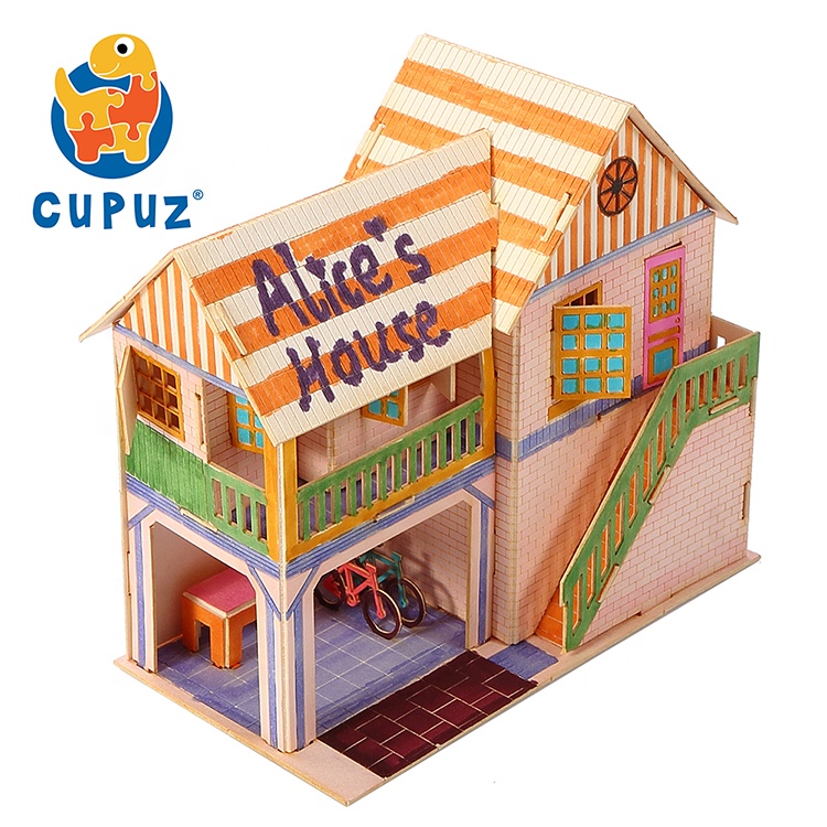 3D Paper Puzzle, Mini DIY Model House Kit Cute Room Educational Toys Jigsaw Puzzles Gift for Children and Adult