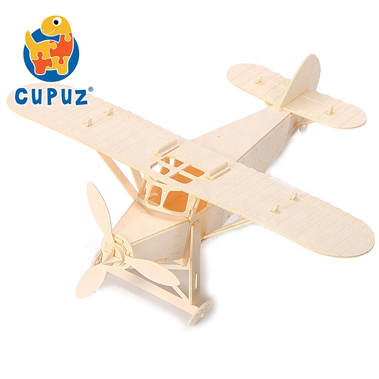Handcraft Airplane DIY 3D Cardboard Puzzle Model Kit Laser Cut Paper Puzzle Craft Brain Teaser and Educational STEM DIY Building