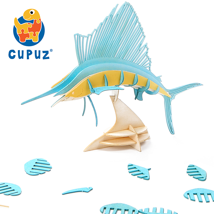 DIY Educational 3d Marine Life Animals Model Paper Model Game Toy Sea Animal Sailfish Scenes Jigsaw