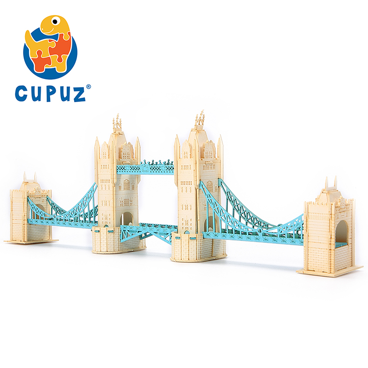 Famous building London Tower Bridge educational diy toy 3d jigsaw puzzles game model