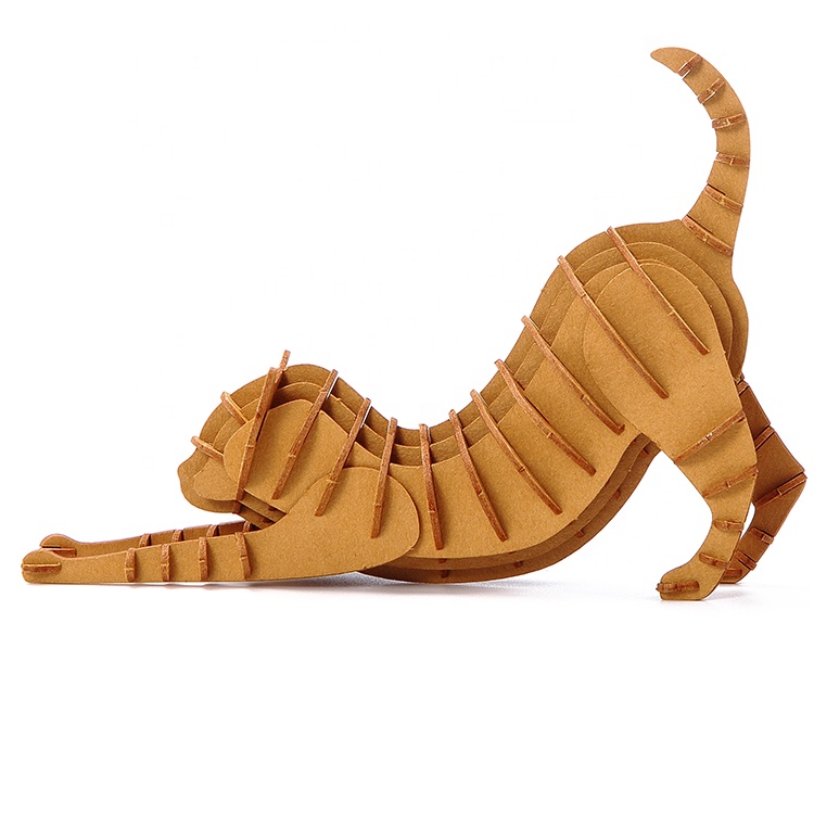 Wholesale 3D DIY Jigsaw Game Assembly Animal Model Toy Educational Paper Cat Cardboard Puzzle Toy