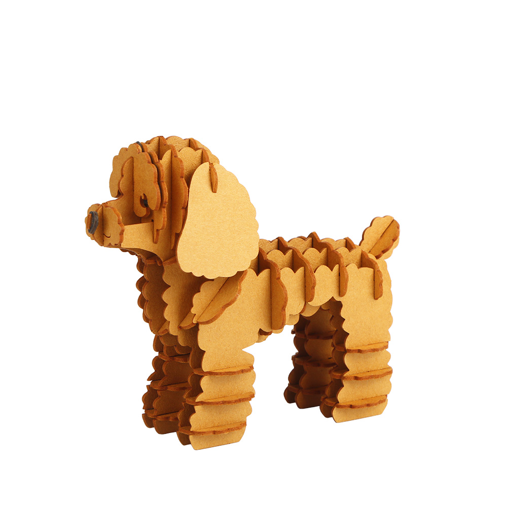 CUPUZ Paperboard 3D Poodle Puzzle Pets Animal Collection Craft Kits 
