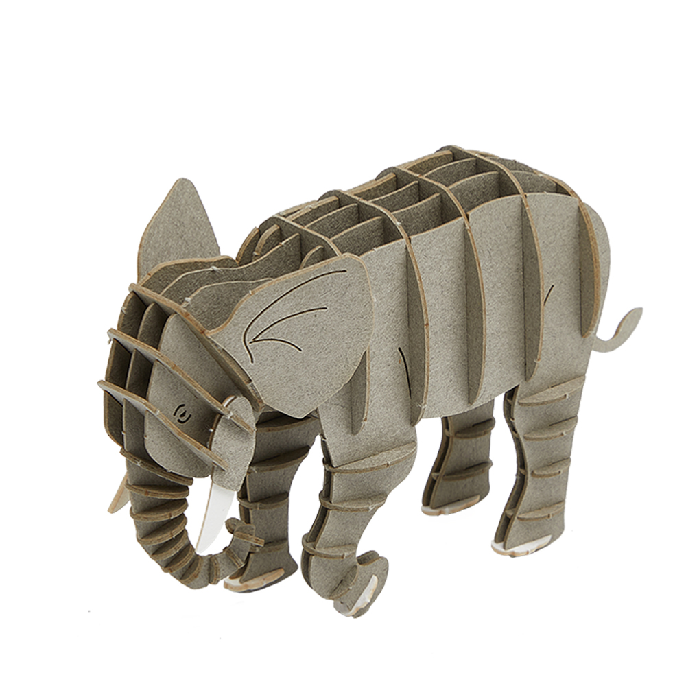 Paper cardboard animal elephant 3d toy puzzle