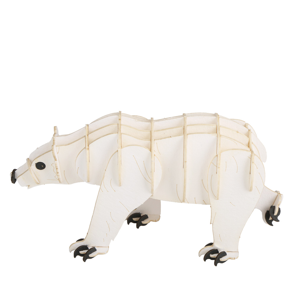 3D Paper Jigsaw Puzzle Polar Bear Animal Assembly Brain Teaser, Fun Model Toy Gift Decoration for Adults & Kids Age 6/8 and Up