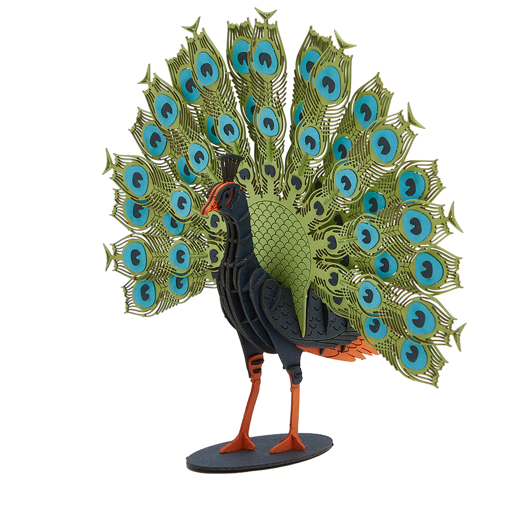 3D Paper Peacock Bird Puzzle