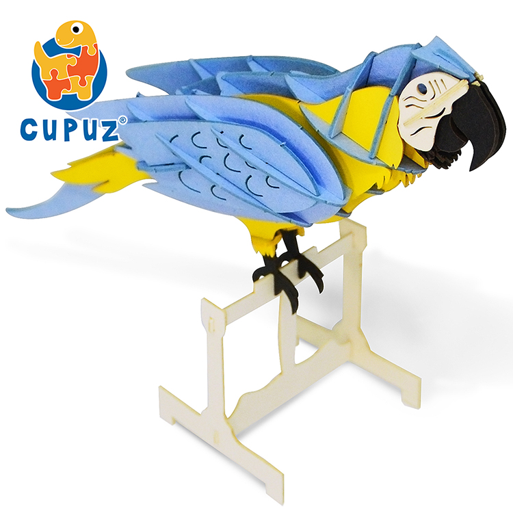 Handmade macaw toys 3d diy parrot paper puzzle model easy education kit for kids