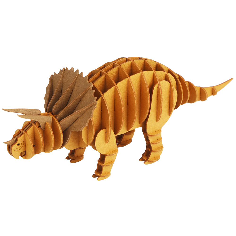 CUPUZ 3D Puzzle DIY Animal Papercraft Kit - Triceratops Dinosaur for kid&adult
