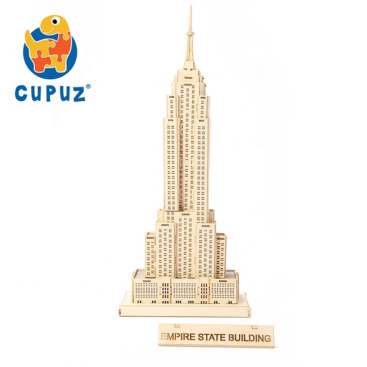 CUPUZ 3D Empire State Building Puzzle Model Assembly Papercraft Set DIY Toys, City Architecture DIY Building Blocks