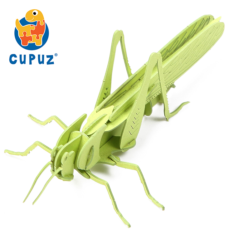 DIY assembly insect 3d mini grasshopper paper puzzle model insect capsule toy game