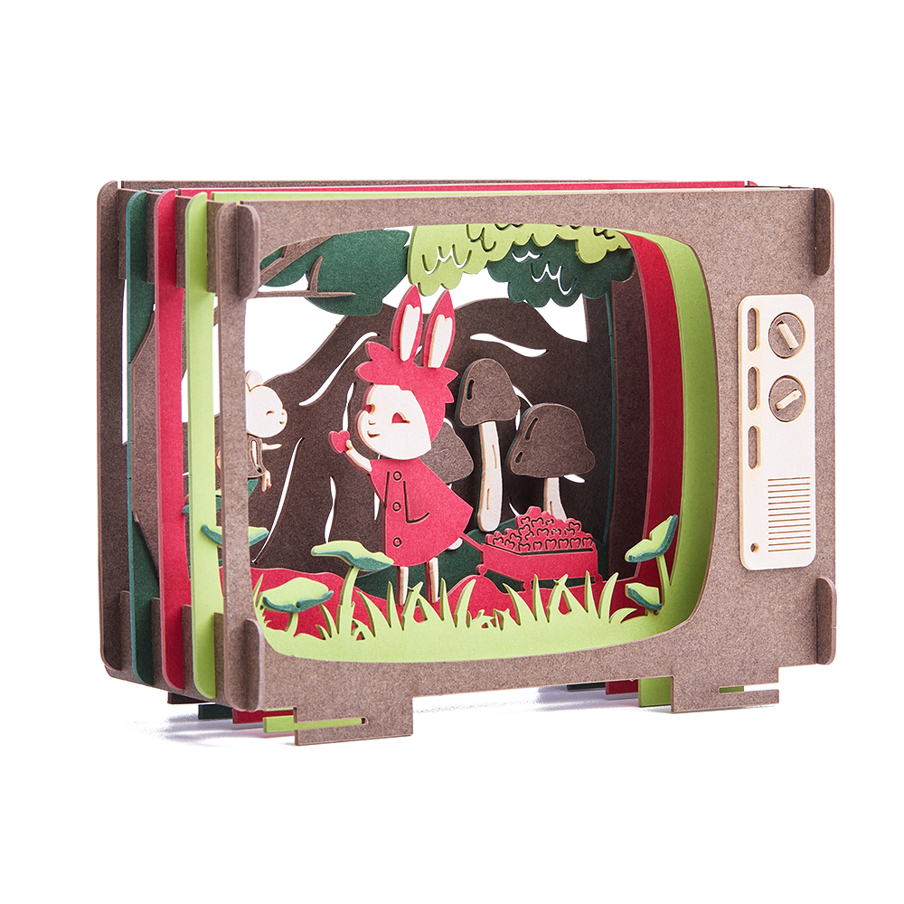 CUPUZ Custom 3D Paper Rabbit Theater Puzzle DIY Educational Assembly Toy Kids Adults Desktop Decor Gift Souvenir