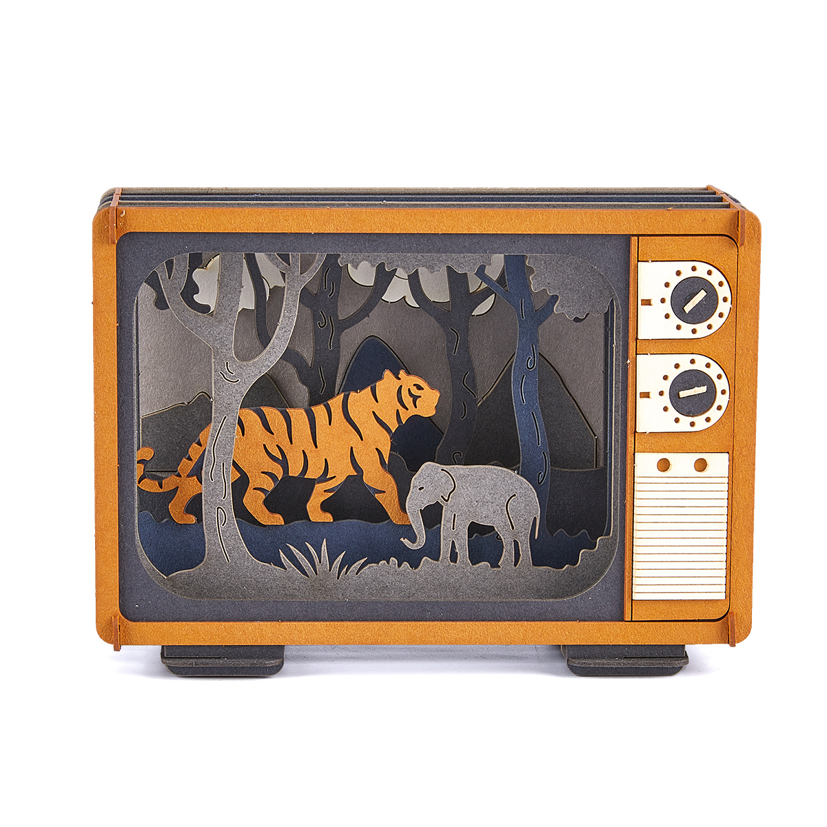 CUPUZ Custom 3D Paper Tiger Theater Puzzle DIY Educational Assembly Toy Kids Adults Desktop Decor Gift Souvenir