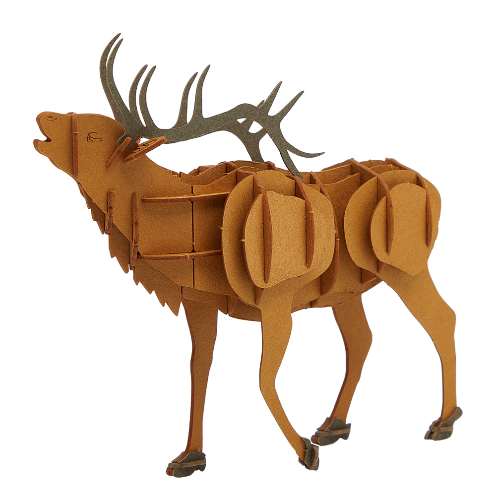 CUPUZ Custom 3D Paper Red Deer Puzzle DIY Educational Assembly Toy Kids Adults Desktop Decor Gift Souvenir
