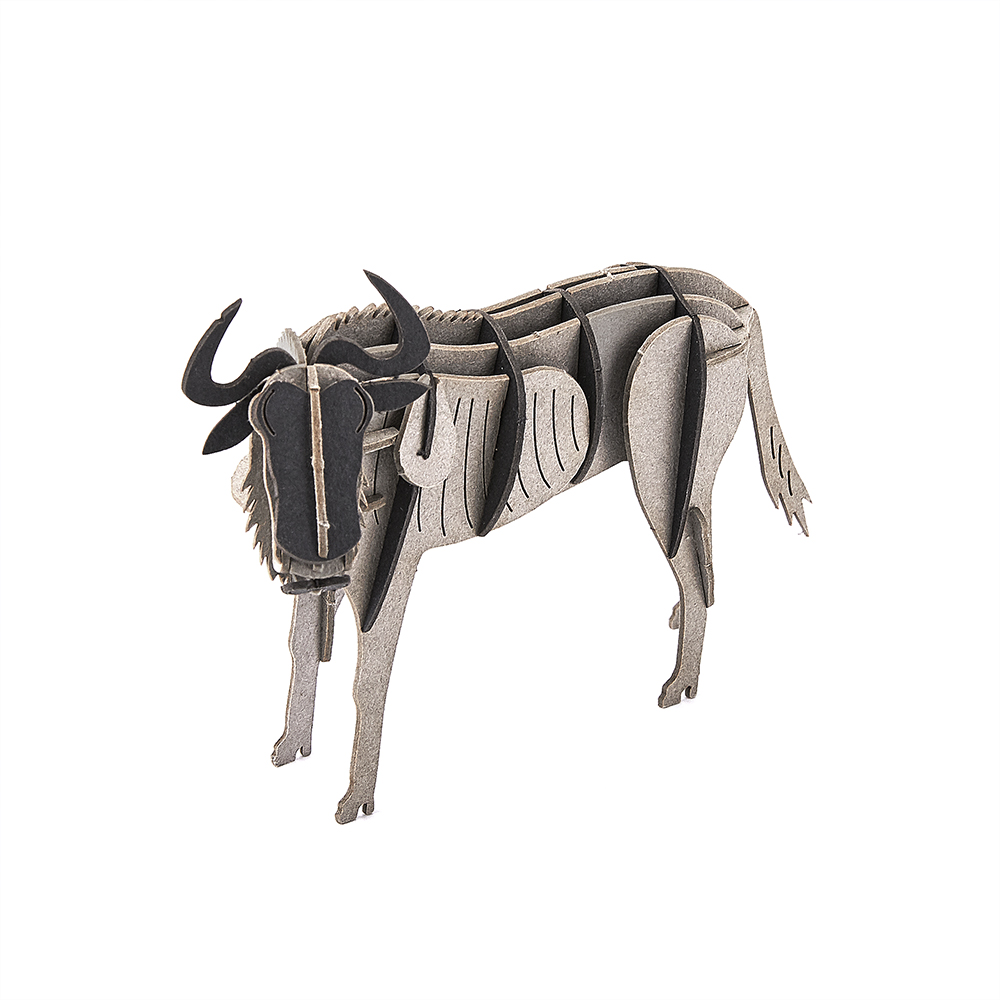 CUPUZ Custom 3D Paper Wildebeest Puzzle DIY Educational Assembly Toy Kids Adults Desktop Decor Gift Souvenir