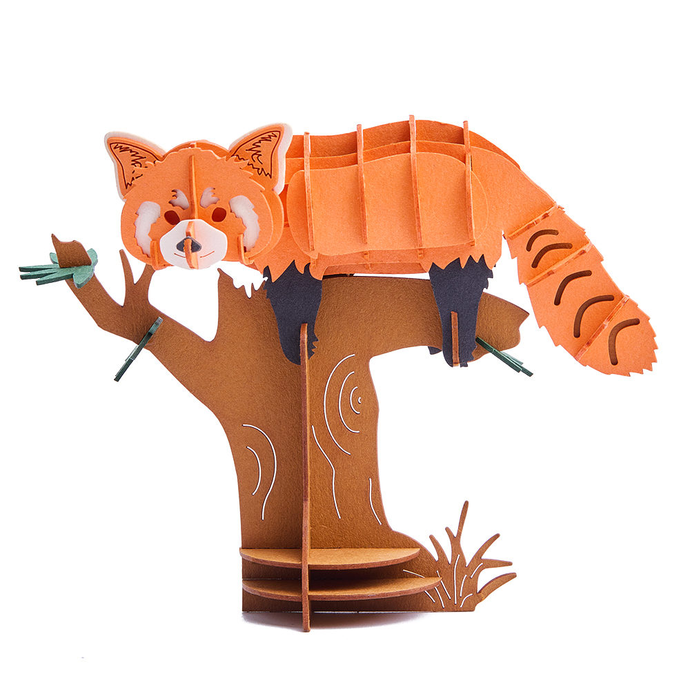 CUPUZ Custom 3D Paper Red Panda  Puzzle DIY Educational Assembly Toy Kids Adults Desktop Decor Gift Souvenir