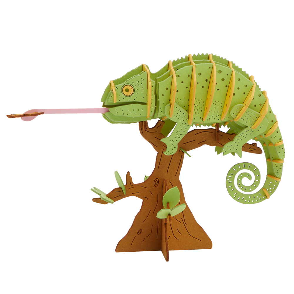 CUPUZ Custom 3D Paper Chameleon Puzzle DIY Educational Assembly Toy Kids Adults Desktop Decor Gift Souvenir
