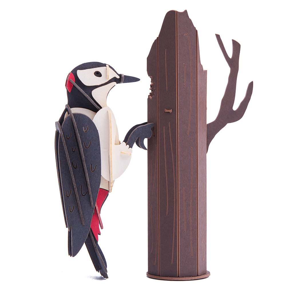 CUPUZ Custom 3D Paper Woodpecker Bird Puzzle DIY Educational Assembly Toy Kids Adults Desktop Decor Gift Souvenir