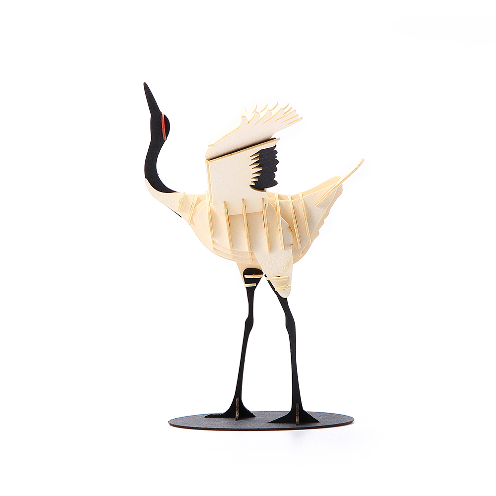 CUPUZ Custom 3D Paper Red-crowned Crane Bird Puzzle DIY Educational Assembly Toy Kids Adults Desktop Decor Gift Souvenir