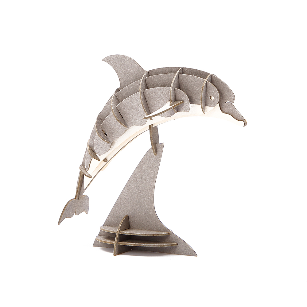 CUPUZ Custom 3D Paper Dolphins Puzzle DIY Educational Assembly Toy Kids Adults Desktop Decor Gift Souvenir
