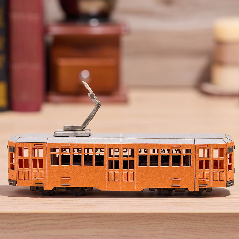 CUPUZ 3D Italy Tram Paper Puzzle Vintage Streetcar Handmade Craft Gift Toy for Kids and Adults Puzzles & Games Educational Kits